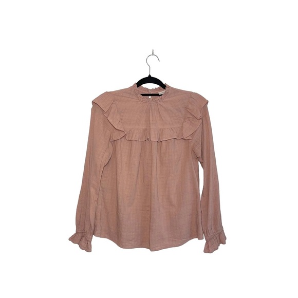 Universal Thread Blush Pink Ruffle Neck Cottagecore Peasant Top Small Women’s - Picture 1 of 11